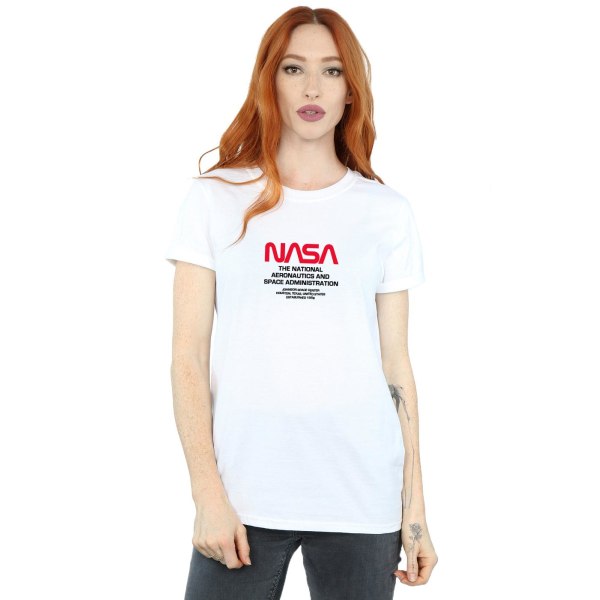 NASA Dam/Damer Worm Blurb Bomull Boyfriend T-shirt XXL Vit White XXL