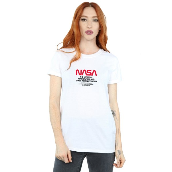 NASA Womens/Ladies Worm Blurb Cotton Boyfriend T-Shirt XL Vit White XL