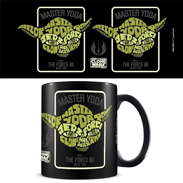 Star Wars: The Clone Wars Calligram Yoda Mug One Size Svart/Grön Black/Green One Size