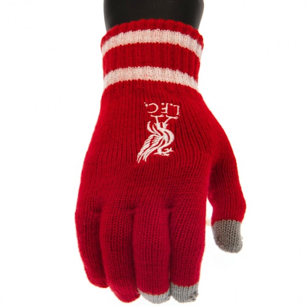 Liverpool FC Barn/Barn Knitted Crest Touch Gloves En Storlek Red One Size
