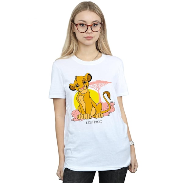 Disney Dam/Damer The Lion King Simba Pastell Bomull Pojkvän White L