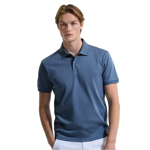 Asquith & Fox Herr Premium Merceriserad Bomull Pikétröja M Blå Blue Steel M