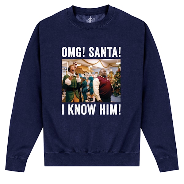 Elf Unisex Vuxen OMG Santa Foto Sweatshirt XL Marinblå Navy XL