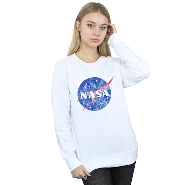 NASA Dam/Damer Insignia Distressed Sweatshirt L Vit White L