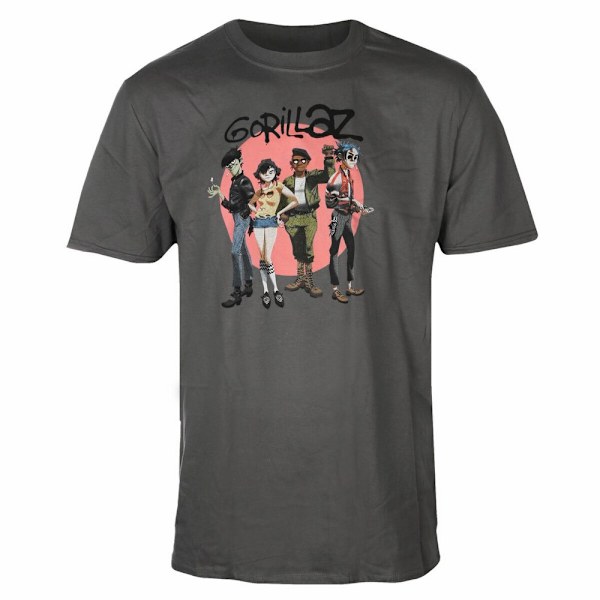Gorillaz Unisex Adult Group Shot Bomull T-shirt XL Charcoal Grå Charcoal Grey XL