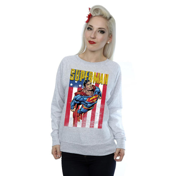 DC Comics Dam/Kvinnor Superman Flight Sweatshirt L Sports Grå Sports Grey L