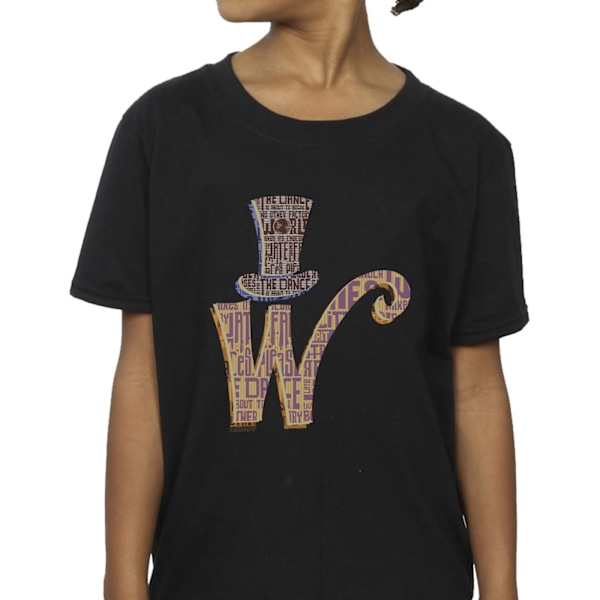 Willy Wonka Girls W Logo Hat Bomull T-shirt 3-4 år Svart Black 3-4 Years