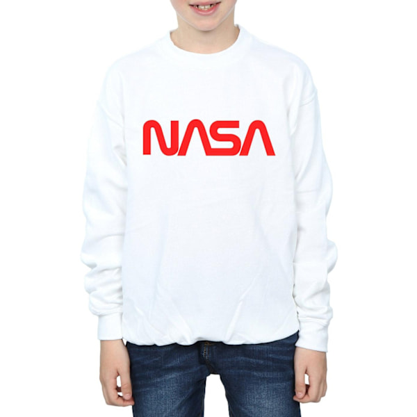 NASA Boys Modern Logo Sweatshirt 5-6 år Vit White 5-6 Years