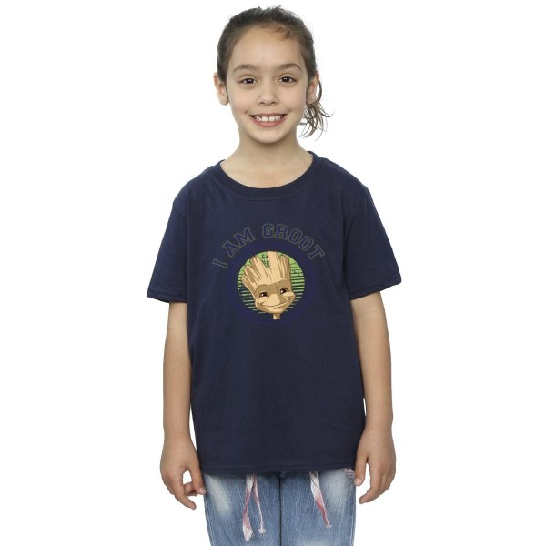 Guardians Of The Galaxy Girls Groot Varsity Cotton T-shirt 12-1 Navy Blue 12-13 Years