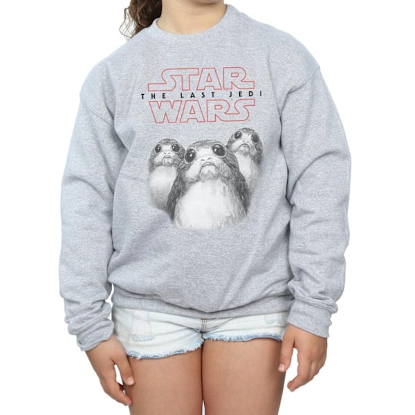 Star Wars Girls The Last Jedi Porgs Sweatshirt 7-8 år Sport Sports Grey 7-8 Years