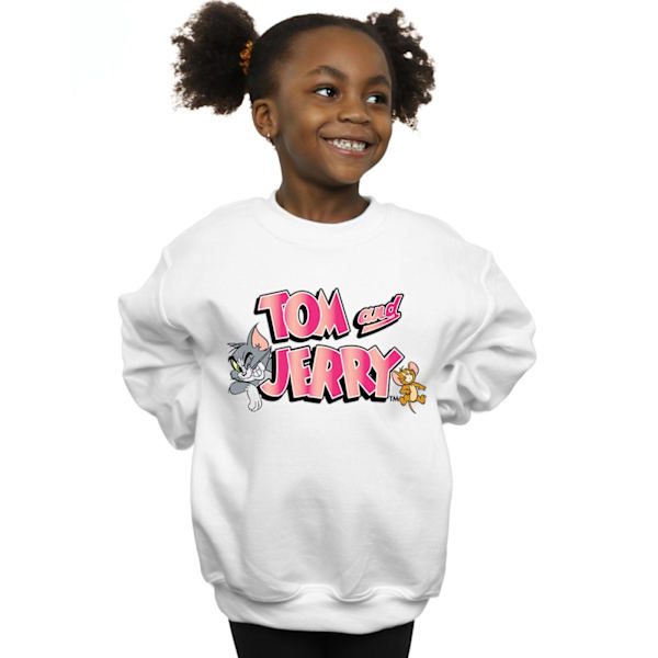 Tom And Jerry Girls Gradient Logo Sweatshirt 3-4 år Vit White 3-4 Years