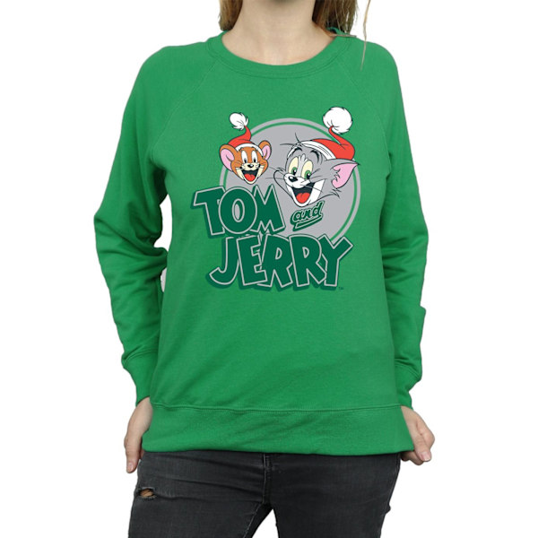 Tom And Jerry Damkläder/Dam Julhälsningar Sweatshirt XXL Irish Green XXL