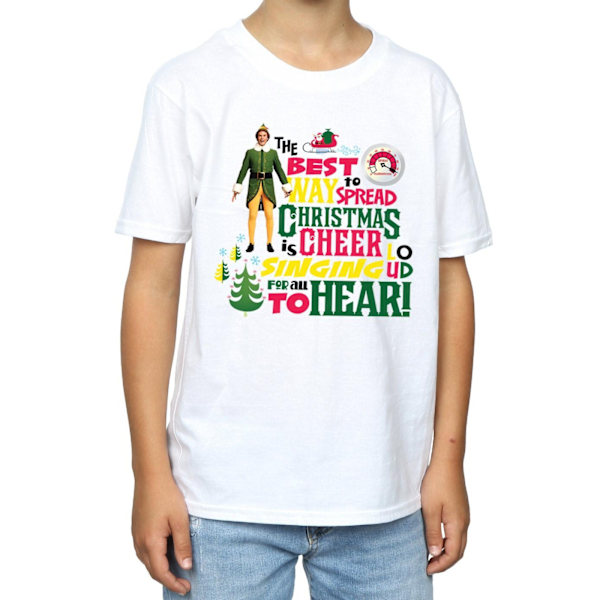 Elf Boys Christmas Cheer T-shirt 12-13 år Vit White 12-13 Years