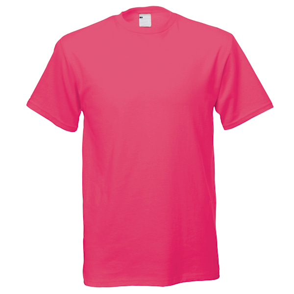 Herr T-shirt med kort ärm, avslappnad, stor, varm rosa Hot Pink Large