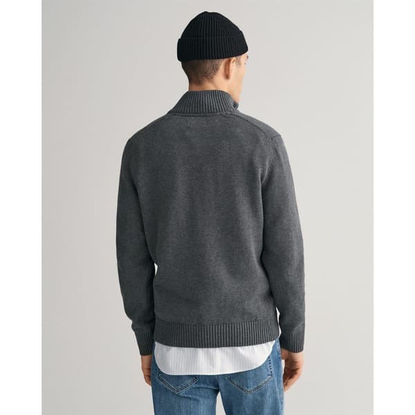 Gant Herr Micro Textured Half Zip Tröja XXL Charcoal Charcoal XXL