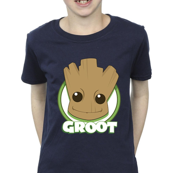 Guardians Of The Galaxy Boys Groot Badge T-Shirt 5-6 år Marinblå Navy Blue 5-6 Years