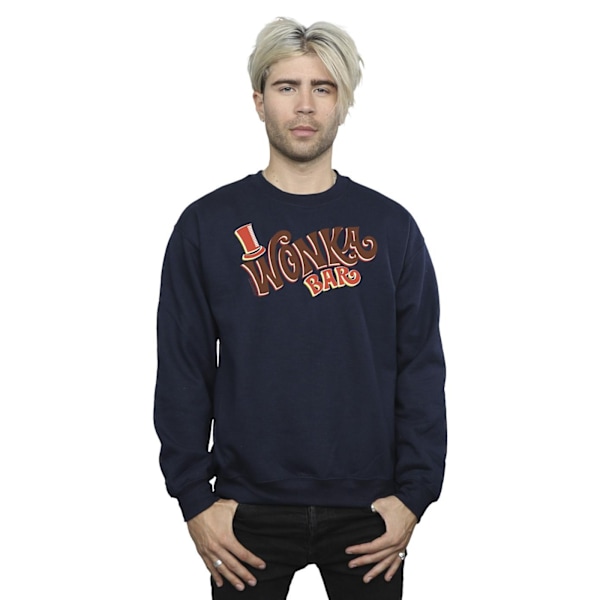 Willy Wonka Herr Bar Logo Sweatshirt 3XL Marinblå Navy Blue 3XL