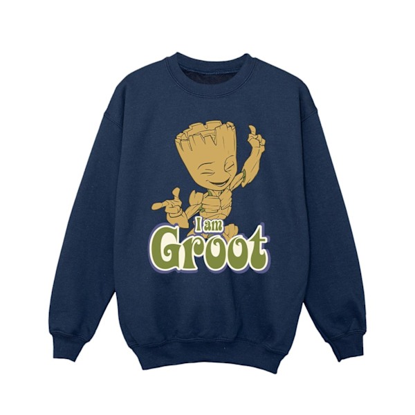 Guardians Of The Galaxy Girls Groot Dancing Sweatshirt 9-11 År Navy Blue 9-11 Years