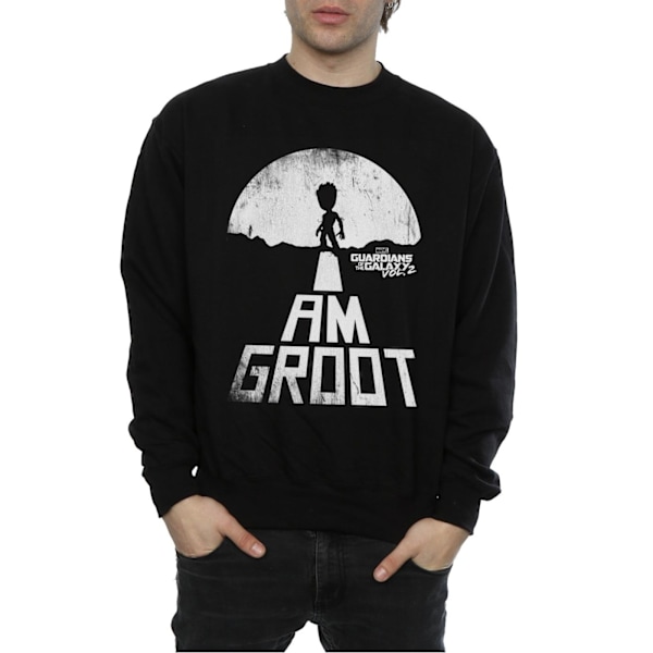 Marvel Herr Guardians Of The Galaxy I Am Groot Vit Sweatshirt Black M