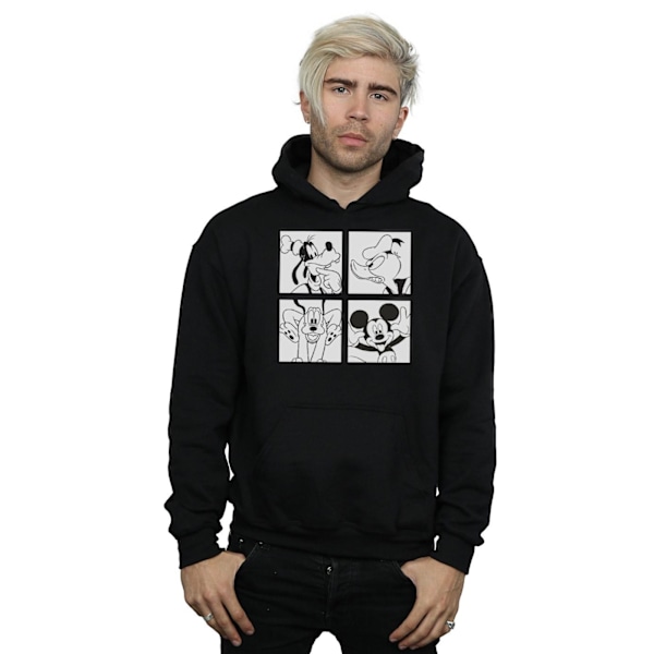 Disney Herr Mickey, Donald, Goofy Och Pluto Boxad Hoodie L Svart Black L