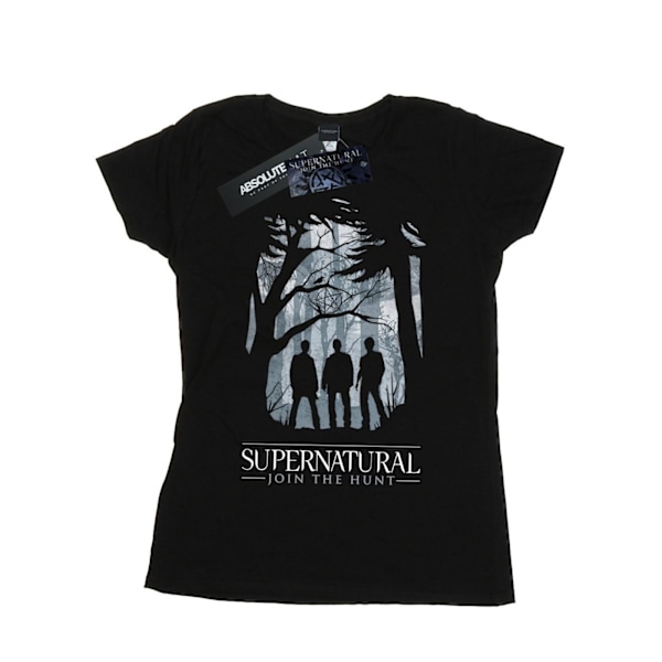 Supernatural Dam/Kvinnor Grupp Kontur Bomull T-shirt S Svart Black S