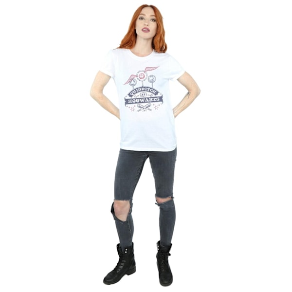 Harry Potter Dam/Kvinnor Quidditch På Hogwarts Bomull Pojkvän White XL