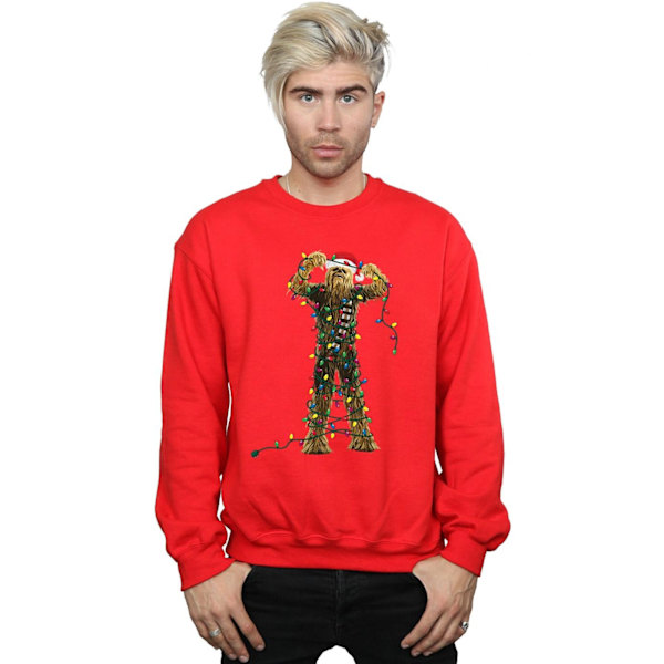 Star Wars Chewbacca Julbelysning Sweatshirt XL Röd Red XL