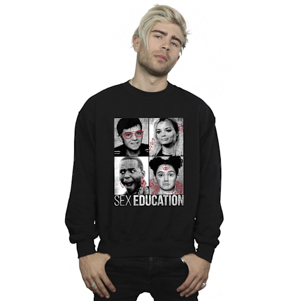 Netflix Mens Sex Education Class Photos Sweatshirt 5XL Svart Black 5XL