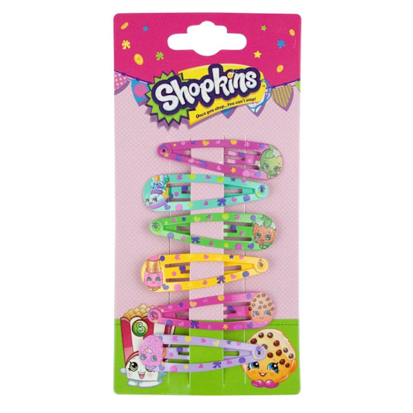 Shopkins hårspänne (6-pack) One Size Flerfärgad Multicoloured One Size