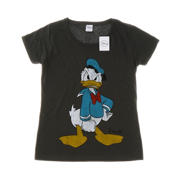 Disney Dam/Kvinnor Kalle Anka Arg Bomull T-shirt XXL Ljus Light Graphite XXL