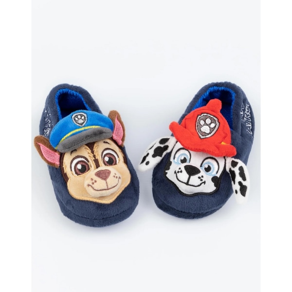 Paw Patrol Childrens/Kids Chase & Marshall 3D Ears Slippers 9 U Blue 9 UK Child
