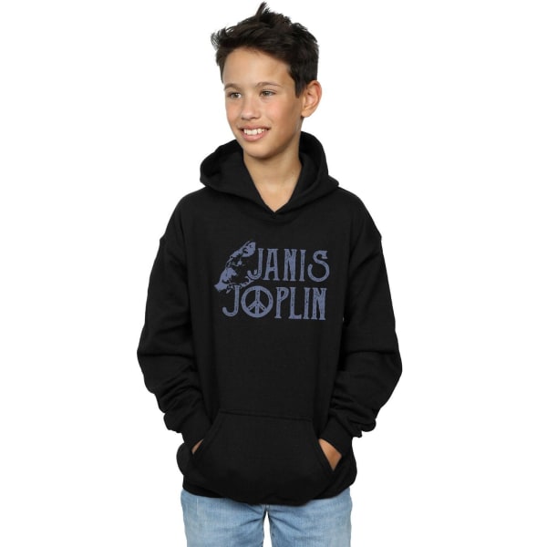 Janis Joplin Boys Type Logo Hoodie 9-11 år Svart Black 9-11 Years