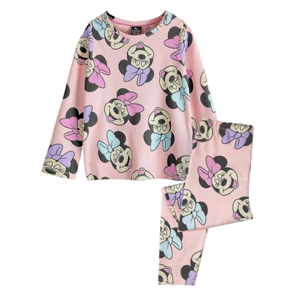 Disney Girls Minnie Mouse All-Over Print Lång Pyjamas Set 7-8 År Pink 7-8 Years