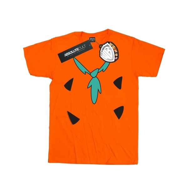 The Flintstones Dam/Damer Fred Flintstone Kostym Tryck Bomull Pojkvän T-Shirt XXL Orange Orange XXL