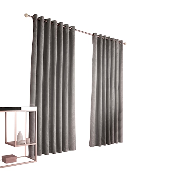 Furn Himalaya Jacquard Design Öglettgardiner (Par) 229x183cm Silver 229x183cm