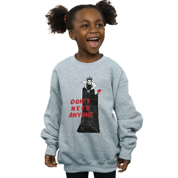 Disney Girls Villains Don´t Need Anyone Sweatshirt 7-8 År Sp Sports Grey 7-8 Years