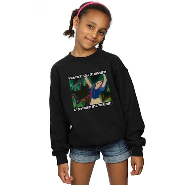 Disney Princess Girls Snow White Still Getting Ready Sweatshirt Black 9-11 Years