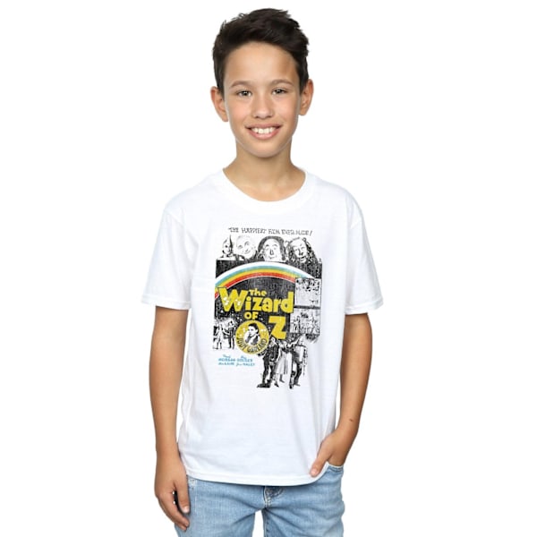 Trollkarlen från Oz Pojkar Distressed Filmaffisch T-shirt 12-13 År White 12-13 Years