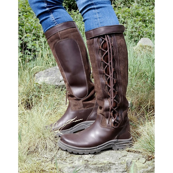 Brogini Dam/Kvinna Läder/Mocka Winchester Country Boots 8 Brown 8 UK Wide