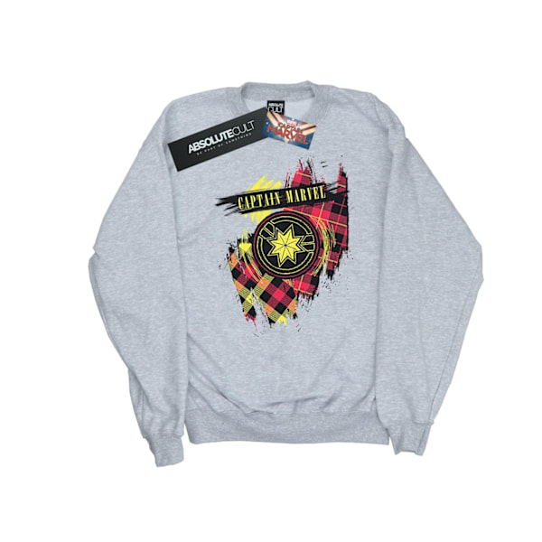 Marvel Herr Captain Marvel Tartan Patch Sweatshirt M Sports Grå Sports Grey M