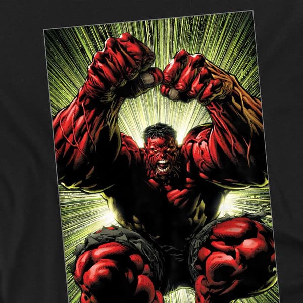 Marvel Herr Röd Hulk Attack T-Shirt M Svart Black M