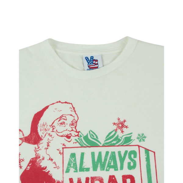 Junk Food Herr Always Wrap It Up Jultomte T-shirt L Elfenbensvit/Grön Ivory/Green/Red L