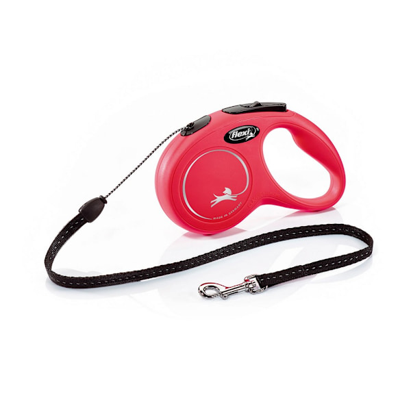 Flexi New Classic Retractable Hundkoppel 8m Röd Red 8m