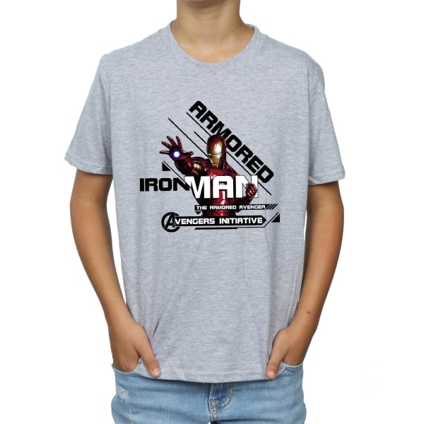 Marvel Boys Iron Man Armored Avenger T-shirt 9-11 år Sport Sports Grey 9-11 Years