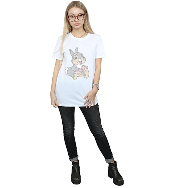 Bambi Dam/Damer Klassisk Thumper Bomull Boyfriend T-Shirt XL White XL