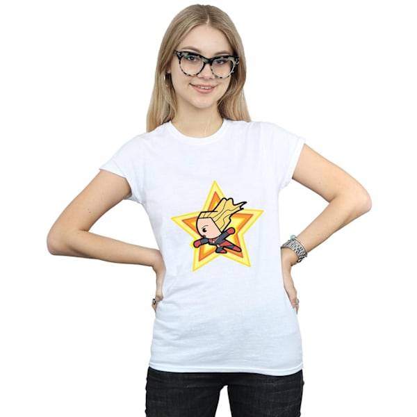 Captain Marvel Dam/Damer Kawaii Bomull T-shirt S Vit White S