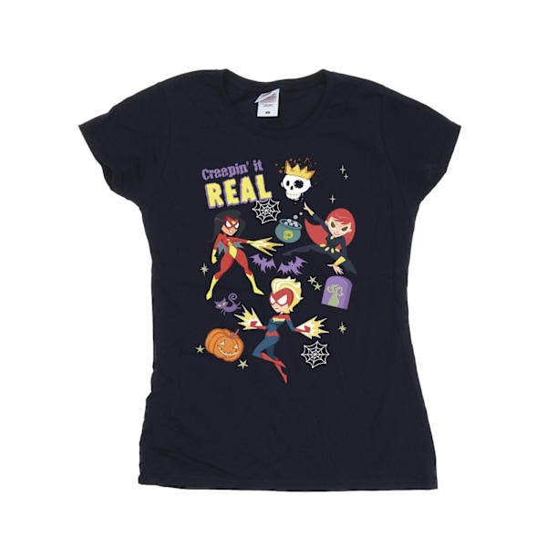 Marvel Womens/Ladies Creepin It Real Bomull T-shirt XL Marinblå Navy Blue XL