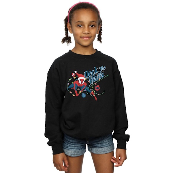 Marvel Girls Spider-Man Deck The Walls Sweatshirt 12-13 år B Black 12-13 Years