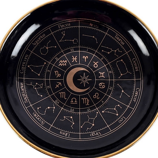 Something Different Astrologisk Hjul Prydnadsfat En Storlek Svart Black One Size