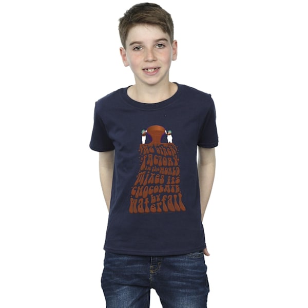 Willy Wonka Boys Chocolate Waterfall T-shirt 5-6 år Marinblå Navy Blue 5-6 Years